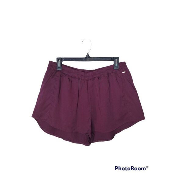 PINK Victoria's Secret RARE Burgundy Wine Lyocell Loose Fit Solid Casual Shorts - Picture 1 of 7